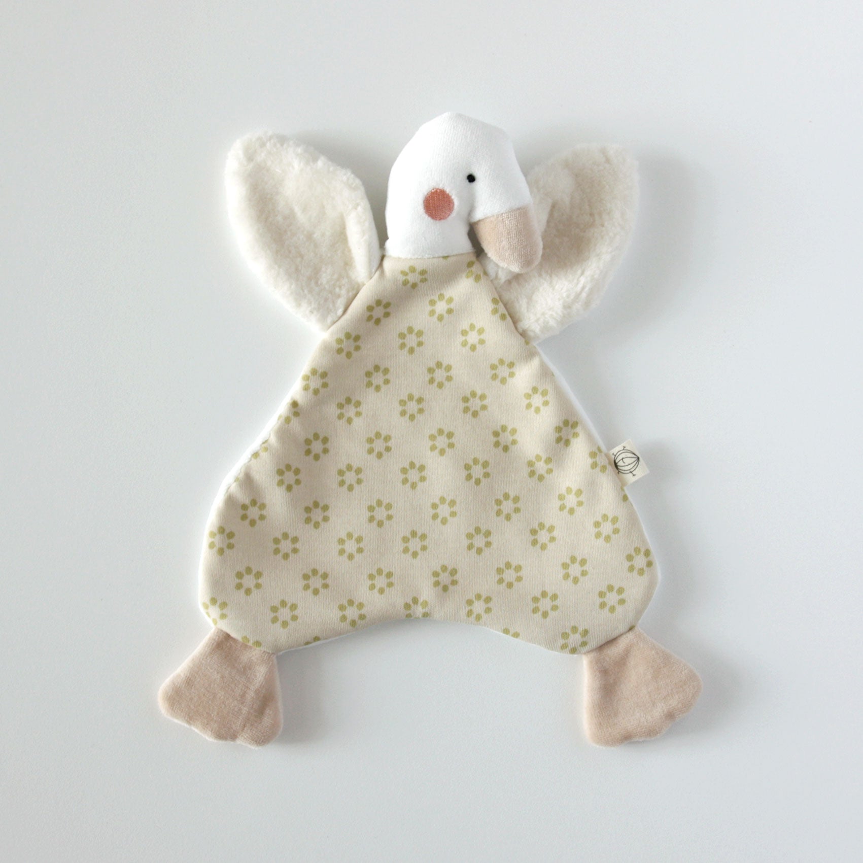 Doudou plat Canard beige en coton bio made in France