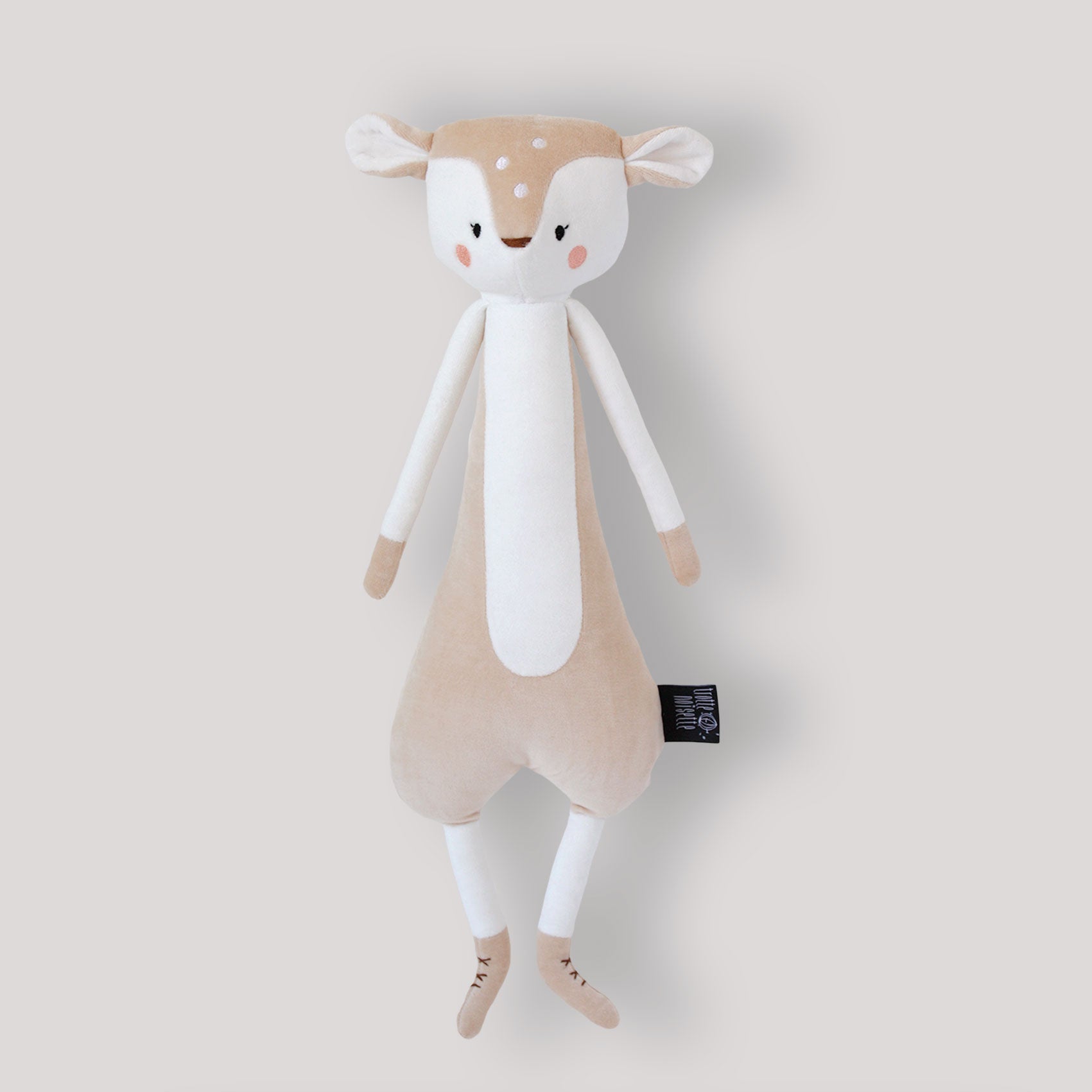 Grande peluche Abigail la biche en coton bio made in France