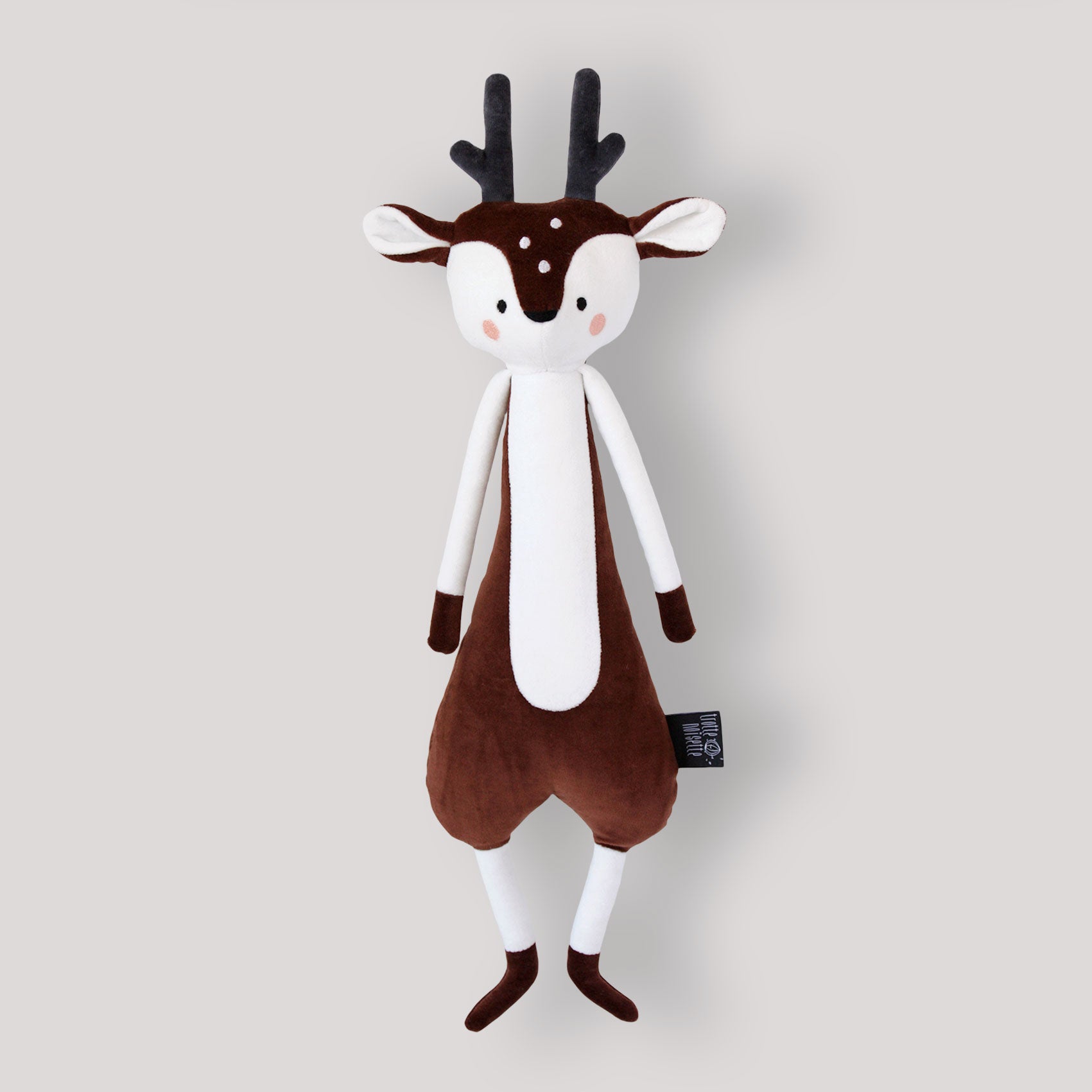 Grande peluche Hamilton le cerf en coton bio made in France