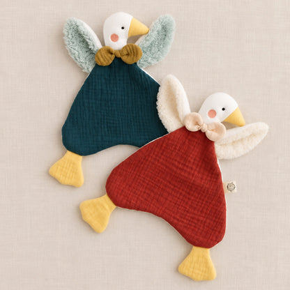 Doudous oisons multi-matières en coton bio – Trotte Noisette