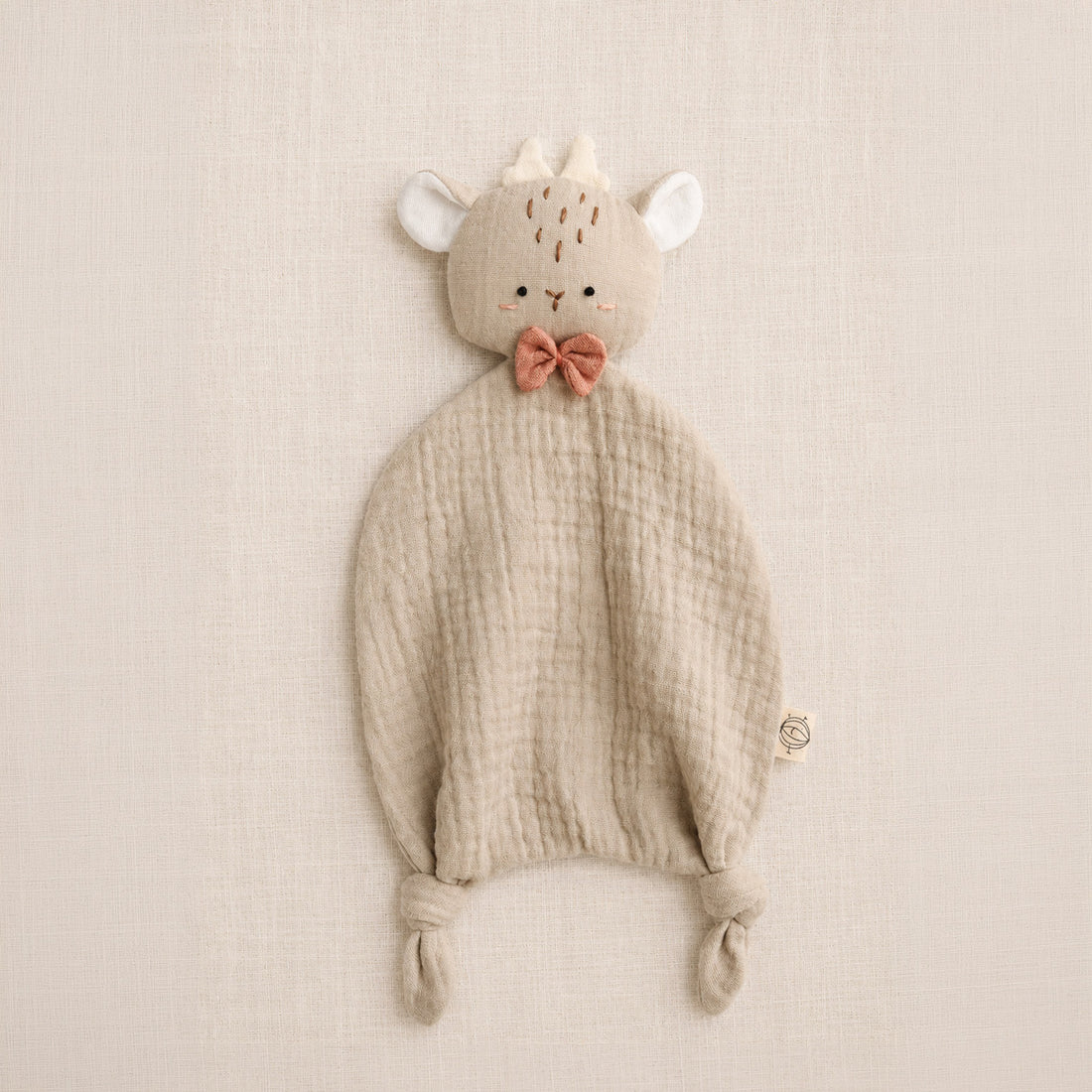 Doudou lange faon Trotte Noisette couleur sable et blush