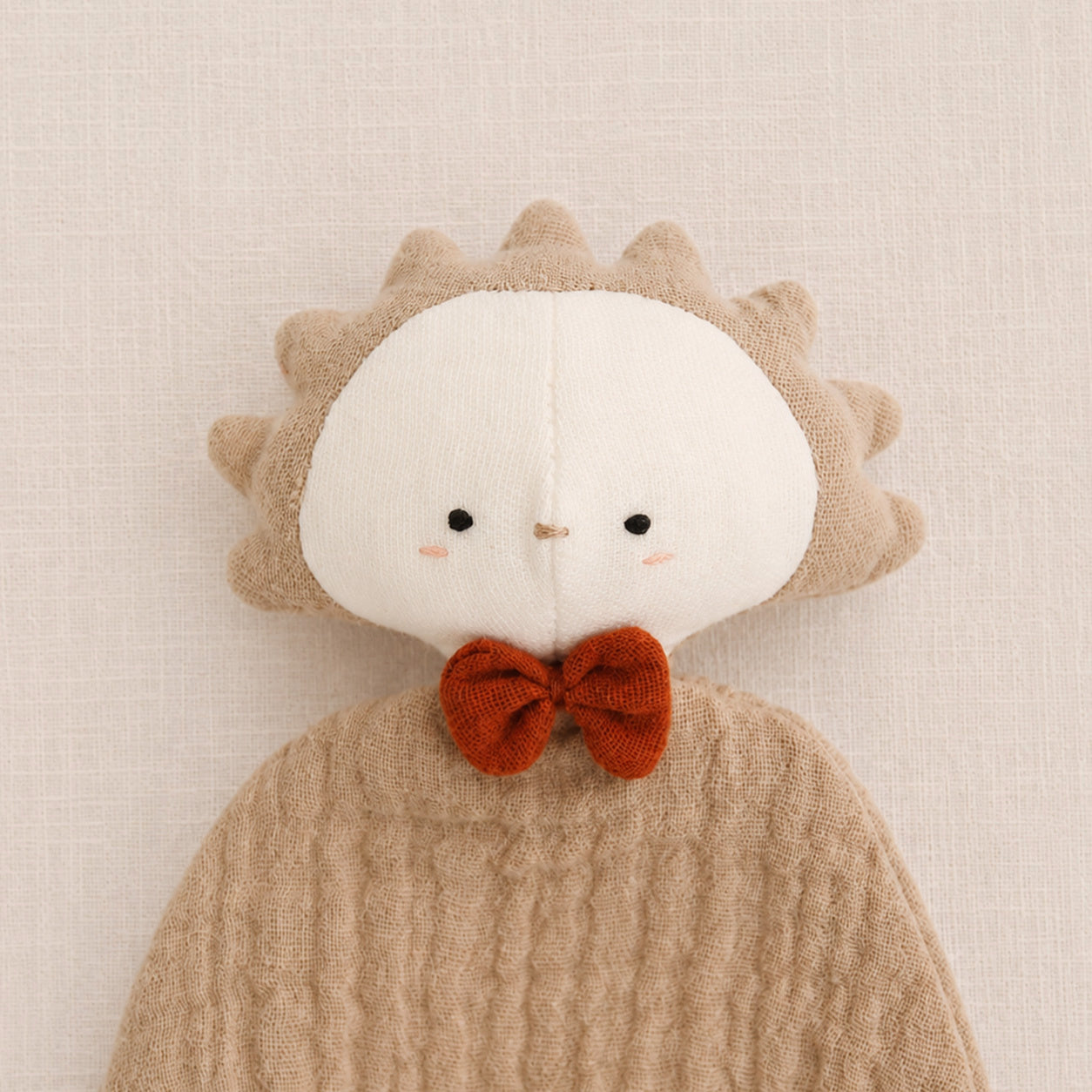 Doudou lange hérisson en double gaze de coton biologique fabriqué en France