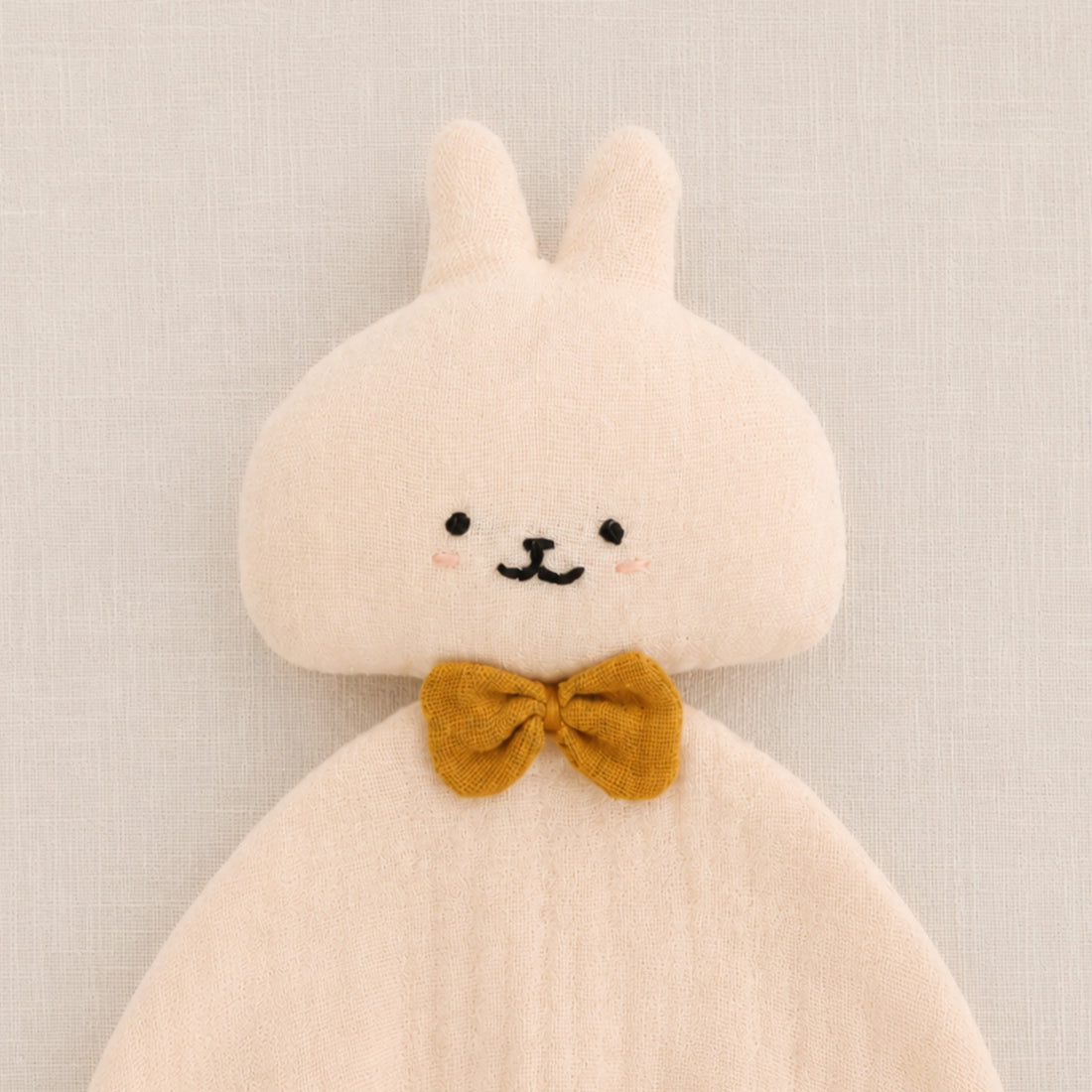 Doudou lange lapin en double gaze de coton biologique fabriqué en France
